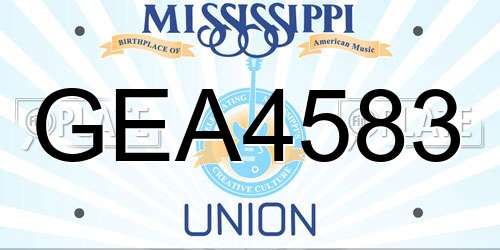 GEA4583 Mississippi License Plate