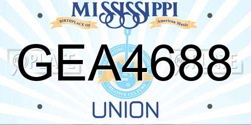 GEA4688 Mississippi License Plate