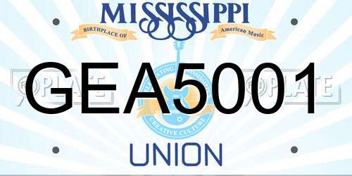 GEA5001 Mississippi License Plate