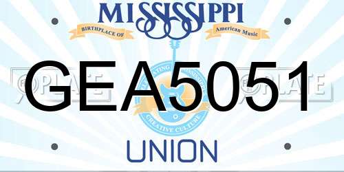 GEA5051 Mississippi License Plate