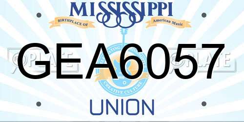 GEA6057 Mississippi License Plate