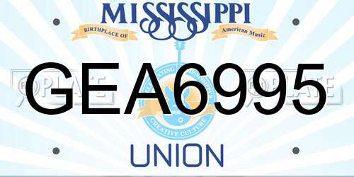 GEA6995 Mississippi License Plate