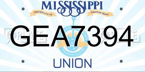 GEA7394 Mississippi License Plate