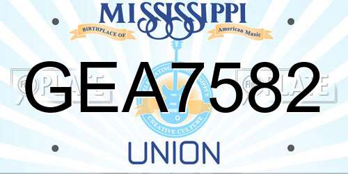 GEA7582 Mississippi License Plate