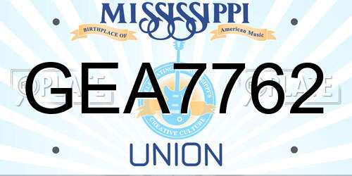 GEA7762 Mississippi License Plate