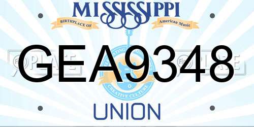 GEA9348 Mississippi License Plate