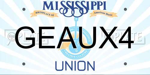 GEAUX4 Mississippi License Plate
