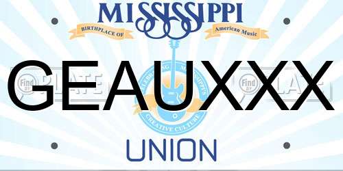 GEAUXXX Mississippi License Plate