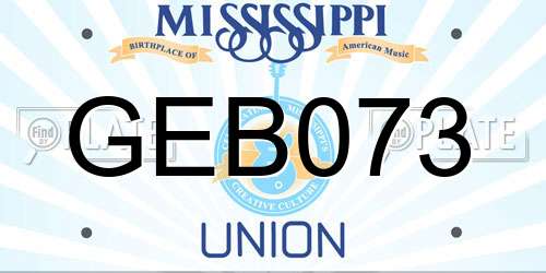 GEB073 Mississippi License Plate