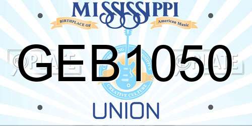 GEB1050 Mississippi License Plate