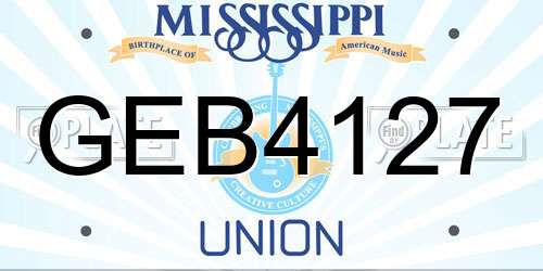GEB4127 Mississippi License Plate