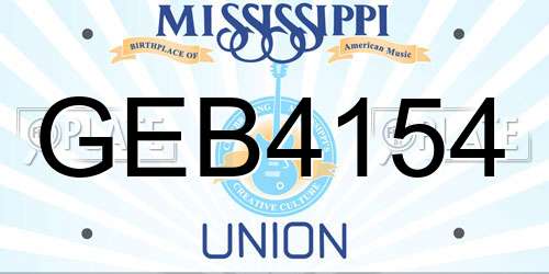 GEB4154 Mississippi License Plate