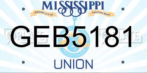GEB5181 Mississippi License Plate