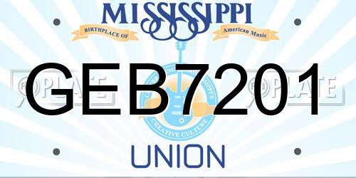 GEB7201 Mississippi License Plate