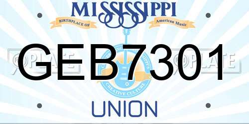 GEB7301 Mississippi License Plate