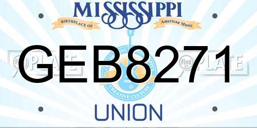 GEB8271 Mississippi License Plate
