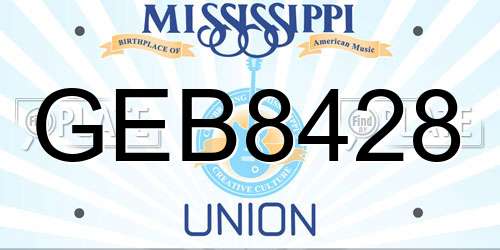 GEB8428 Mississippi License Plate