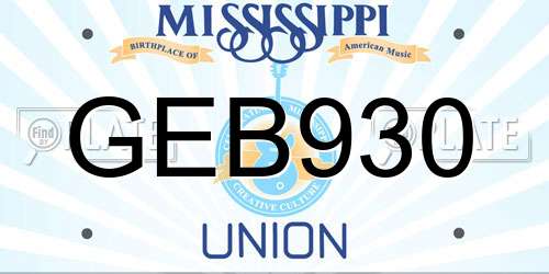 GEB930 Mississippi License Plate