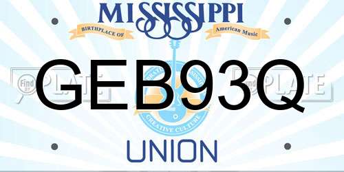 GEB93Q Mississippi License Plate