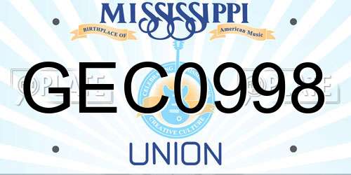 GEC0998 Mississippi License Plate