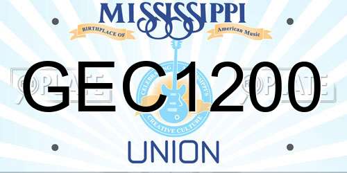 GEC1200 Mississippi License Plate