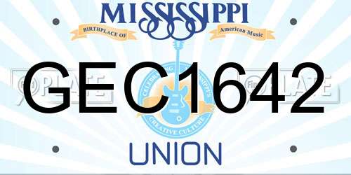 GEC1642 Mississippi License Plate