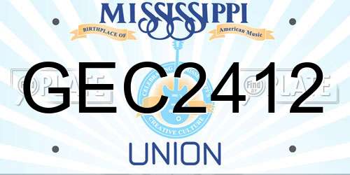 GEC2412 Mississippi License Plate