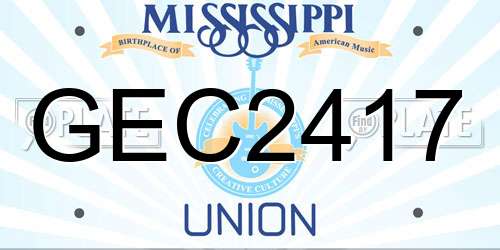 GEC2417 Mississippi License Plate