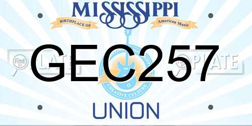 GEC257 Mississippi License Plate