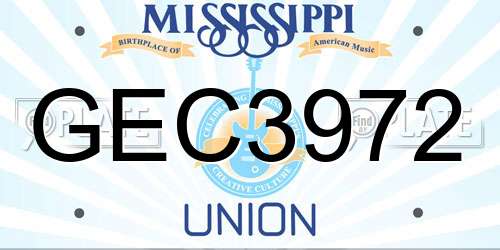 GEC3972 Mississippi License Plate