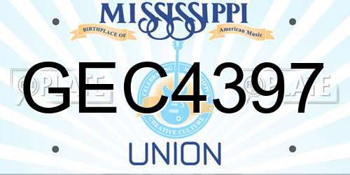 GEC4397 Mississippi License Plate