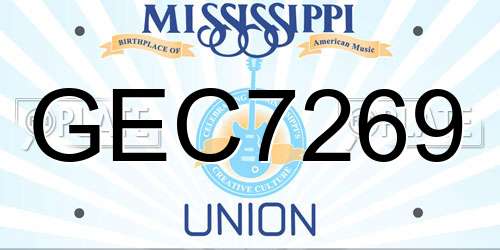 GEC7269 Mississippi License Plate