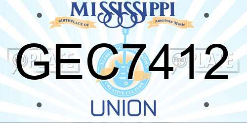 GEC7412 Mississippi License Plate