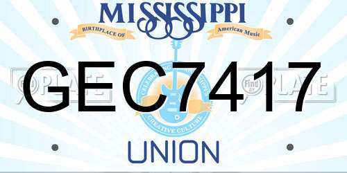 GEC7417 Mississippi License Plate