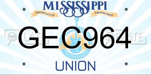 GEC964 Mississippi License Plate
