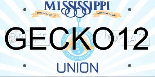 GECKO12 Mississippi License Plate