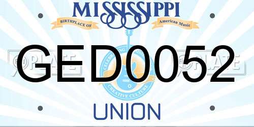 GED0052 Mississippi License Plate