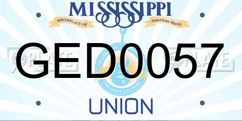 GED0057 Mississippi License Plate