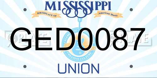 GED0087 Mississippi License Plate
