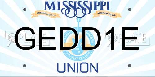 GEDD1E Mississippi License Plate