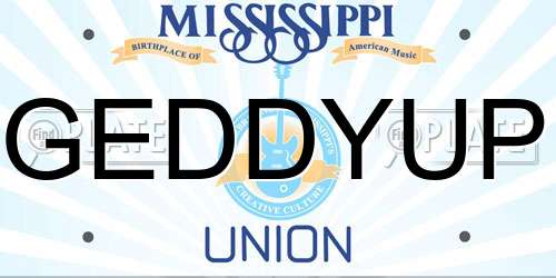 GEDDYUP Mississippi License Plate