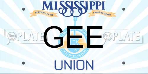 GEE Mississippi License Plate
