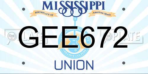 GEE672 Mississippi License Plate