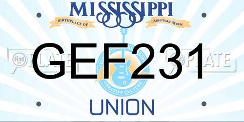 GEF231 Mississippi License Plate