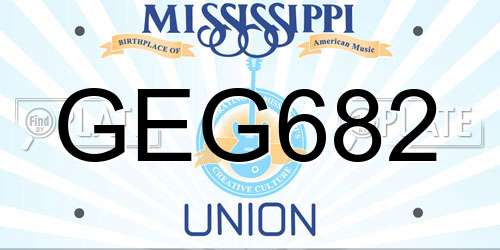 GEG682 Mississippi License Plate