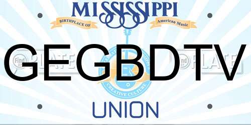 GEGBDTV Mississippi License Plate