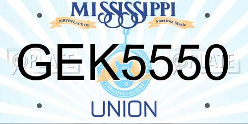 GEK5550 Mississippi License Plate