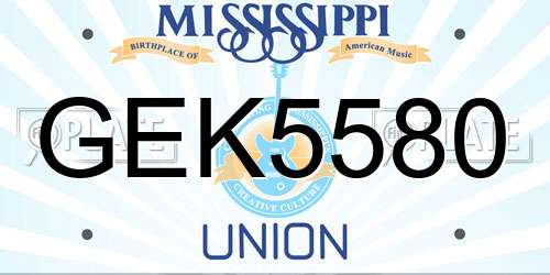 GEK5580 Mississippi License Plate