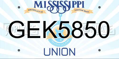 GEK5850 Mississippi License Plate
