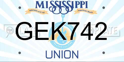 GEK742 Mississippi License Plate